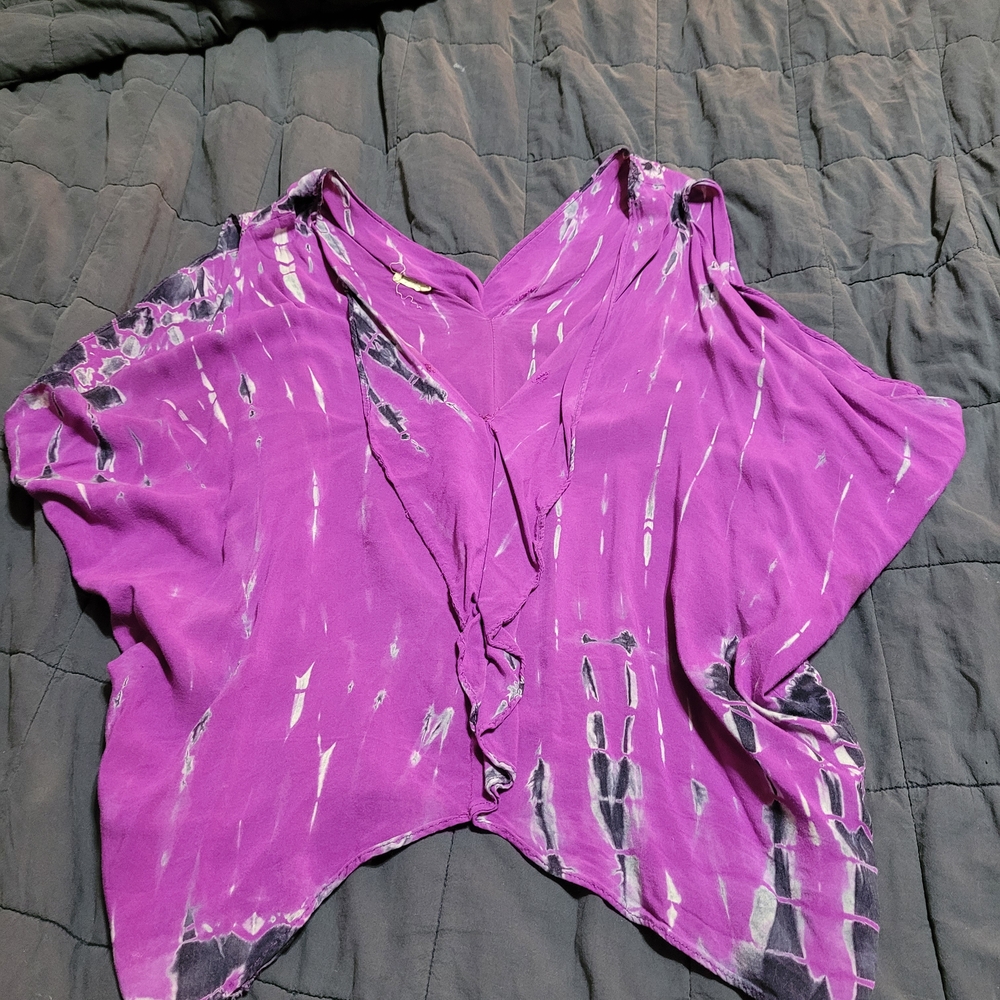 Honey Punch Purple Tie-Dye Blouse